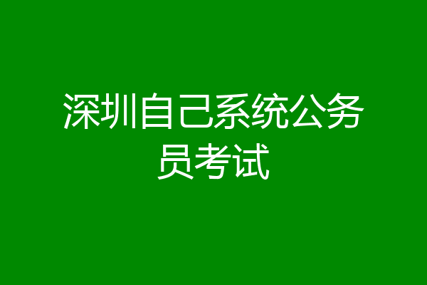 深圳自己系统公务员考试