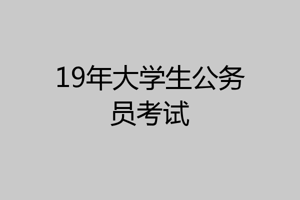 19年大学生公务员考试