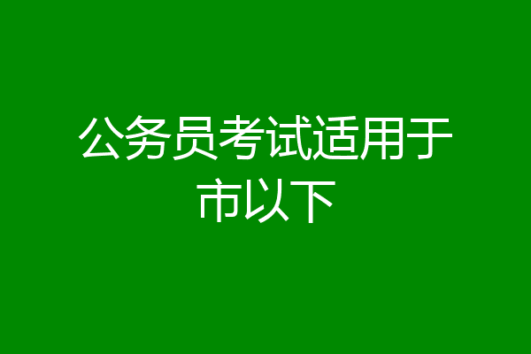 公务员考试适用于市以下