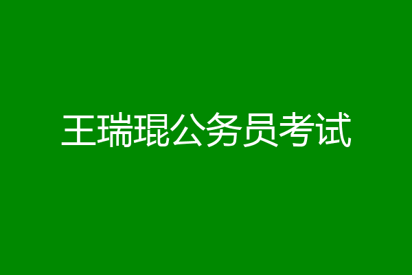 王瑞琨公务员考试