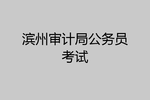 滨州审计局公务员考试