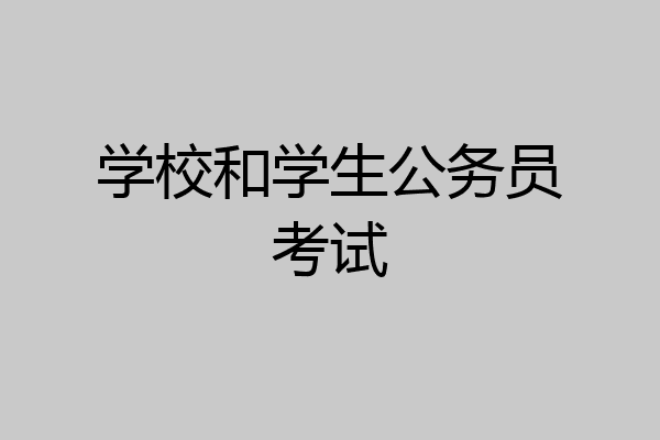 学校和学生公务员考试