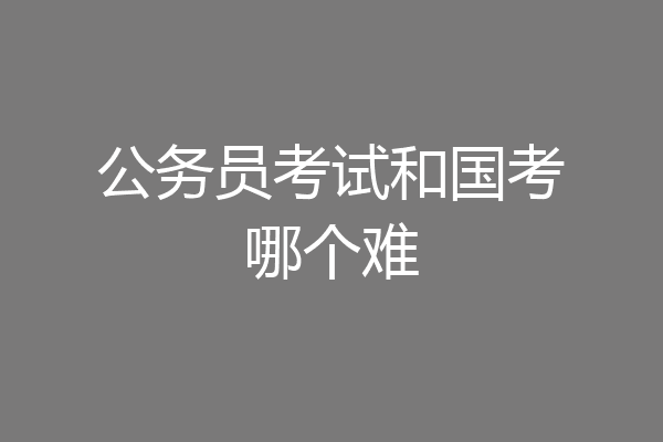 公务员考试和国考哪个难