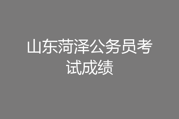 山东菏泽公务员考试成绩