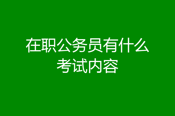 在职公务员有什么考试内容