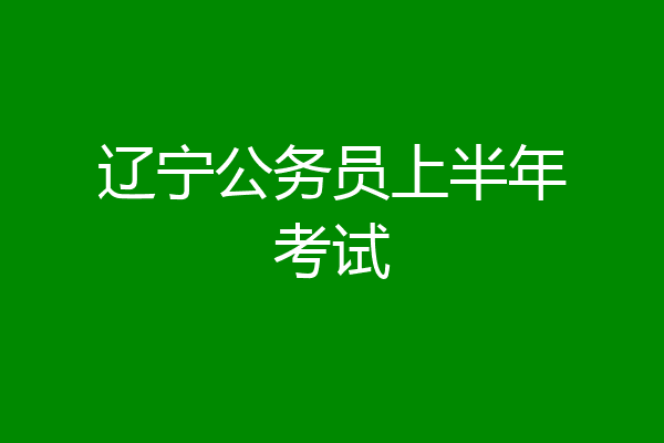辽宁公务员上半年考试