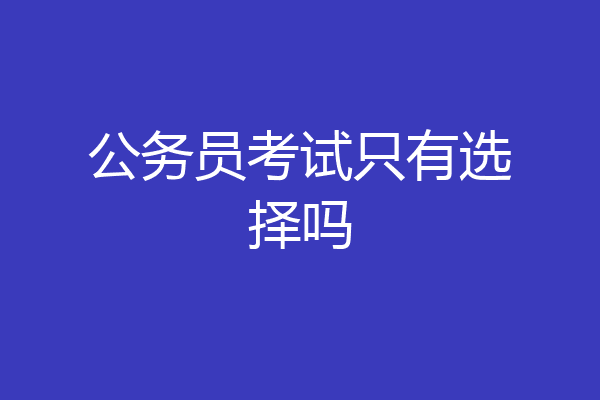 公务员考试只有选择吗