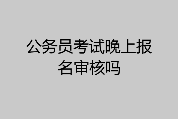 公务员考试晚上报名审核吗