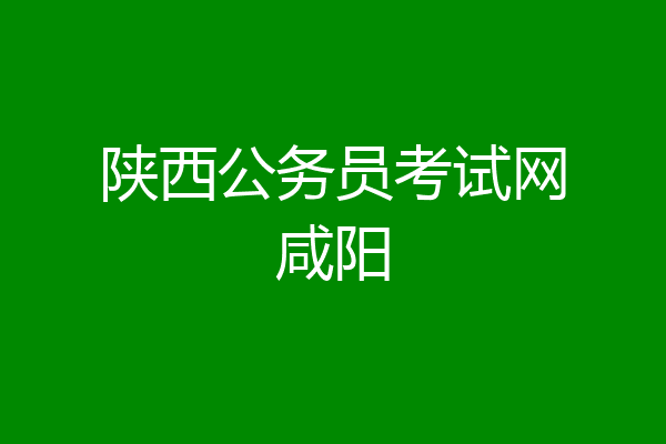 陕西公务员考试网咸阳