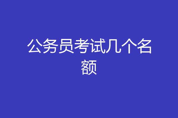 公务员考试几个名额