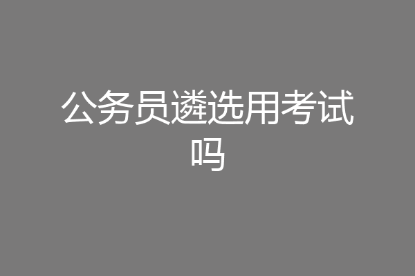 公务员遴选用考试吗