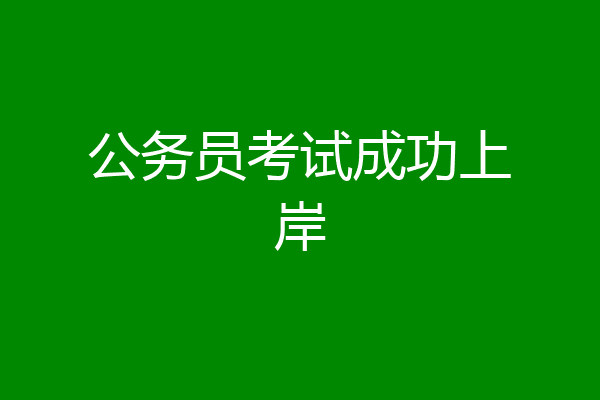 公务员考试成功上岸
