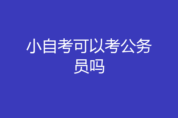 小自考可以考公务员吗