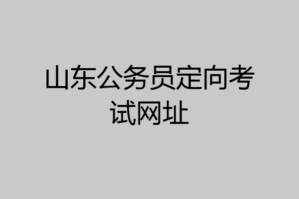 山东公务员定向考试网址