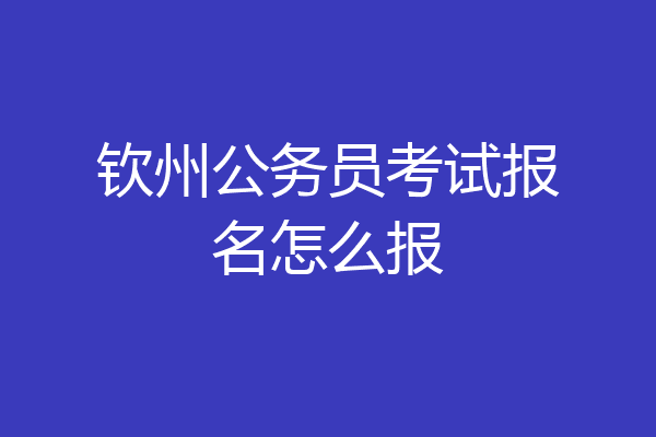 钦州公务员考试报名怎么报