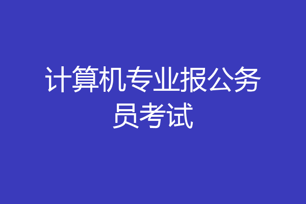 计算机专业报公务员考试