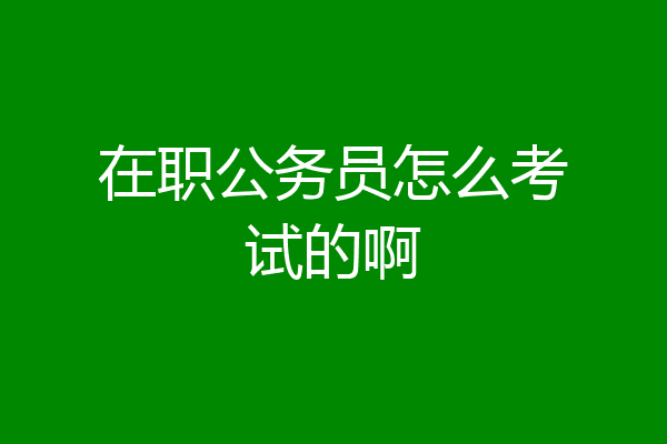 在职公务员怎么考试的啊