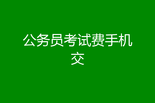 公务员考试费手机交