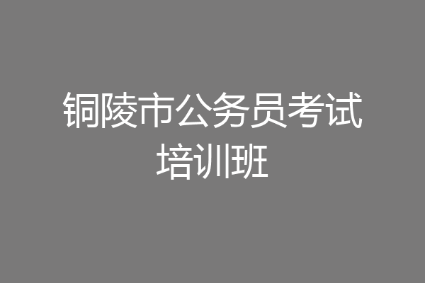 铜陵市公务员考试培训班