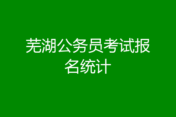 芜湖公务员考试报名统计
