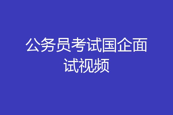 公务员考试国企面试视频
