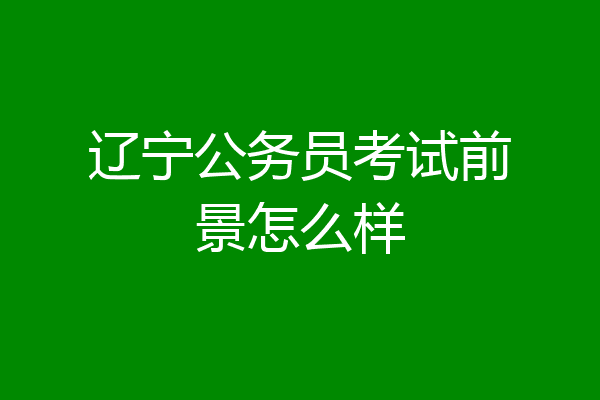 辽宁公务员考试前景怎么样