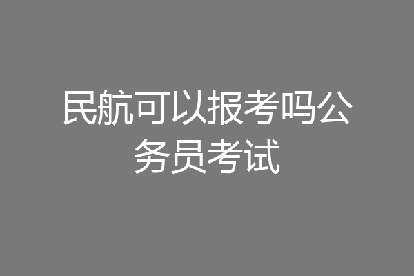 民航可以报考吗公务员考试