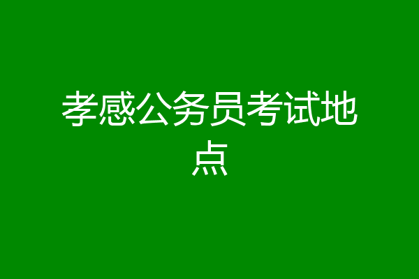 孝感公务员考试地点