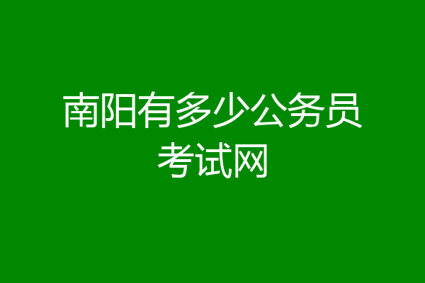 南阳有多少公务员考试网