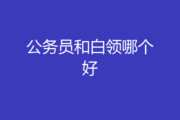 公务员和白领哪个好
