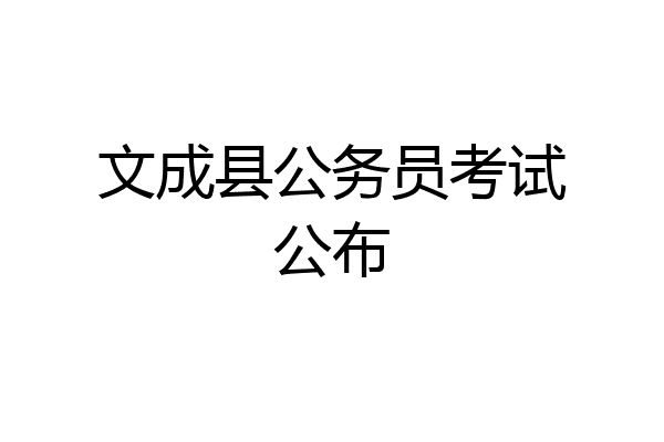 文成县公务员考试公布