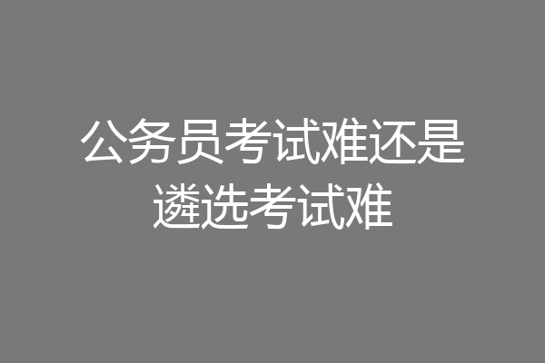 公务员考试难还是遴选考试难
