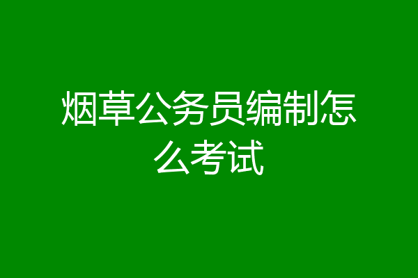 烟草公务员编制怎么考试