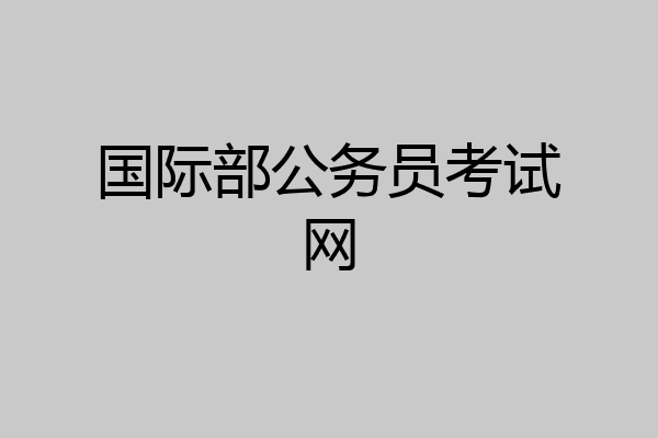 国际部公务员考试网