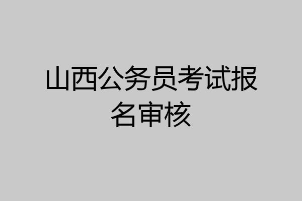 山西公务员考试报名审核