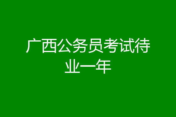 广西公务员考试待业一年