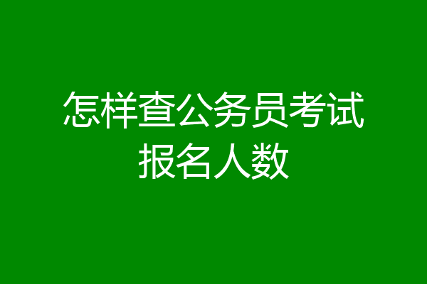 怎样查公务员考试报名人数