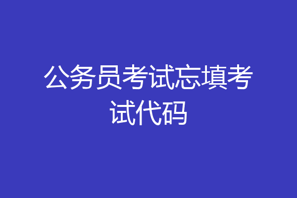 公务员考试忘填考试代码