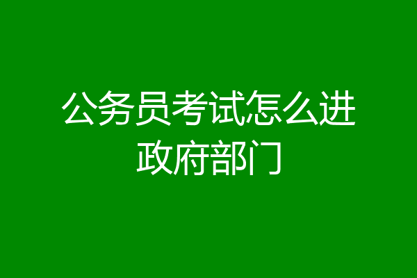 公务员考试怎么进政府部门