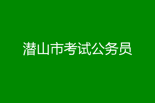 潜山市考试公务员