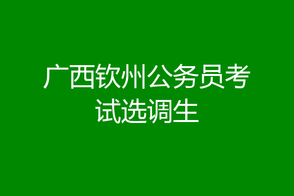 广西钦州公务员考试选调生