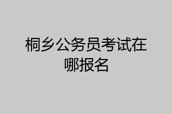 桐乡公务员考试在哪报名