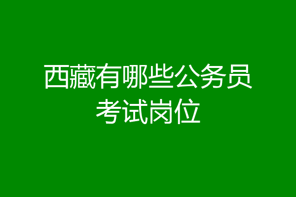 西藏有哪些公务员考试岗位