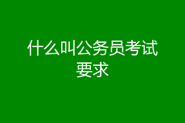 什么叫公务员考试要求