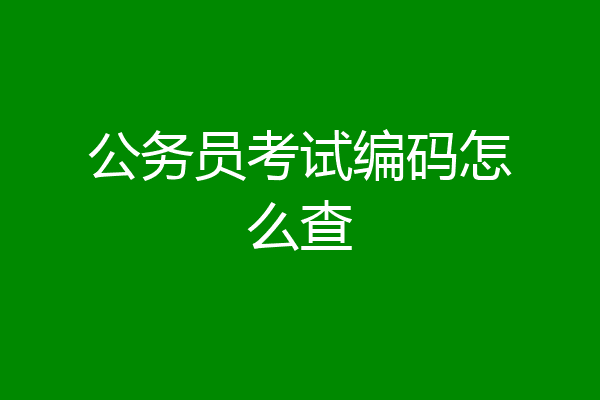 公务员考试编码怎么查