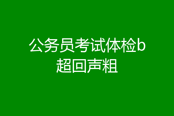 公务员考试体检b超回声粗