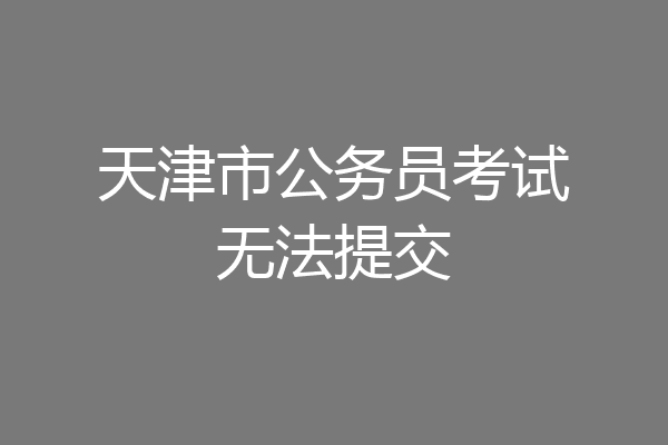 天津市公务员考试无法提交