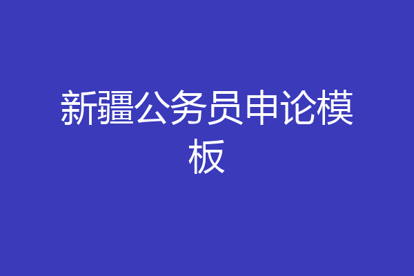 新疆公务员申论模板