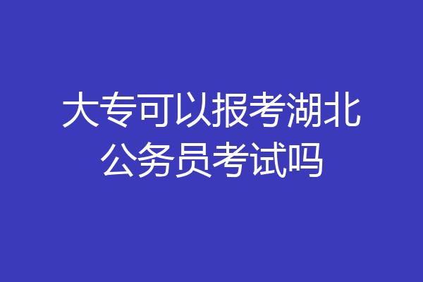 大专可以报考湖北公务员考试吗