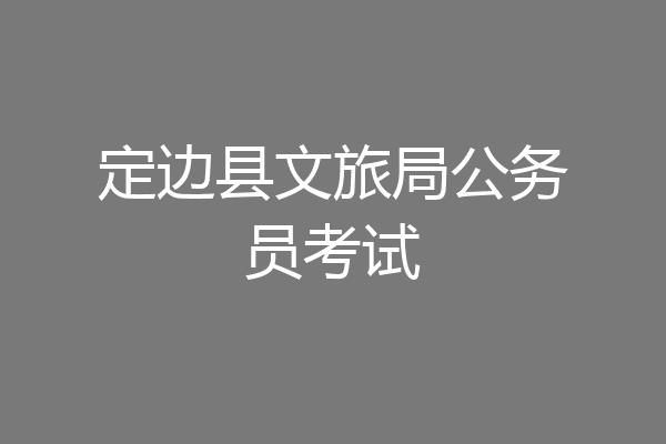 定边县文旅局公务员考试